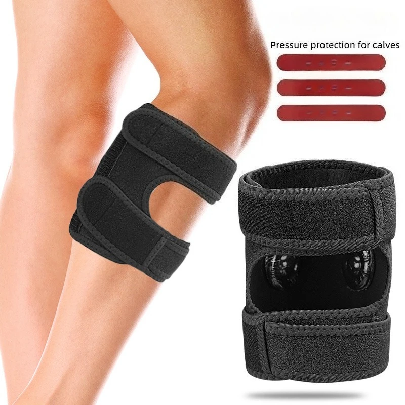 

Calf Brace Sport Tear Support ArthritisPain Patented way Adjustable Wraparound Strap DualSide Stabilizer PatellaStability Size