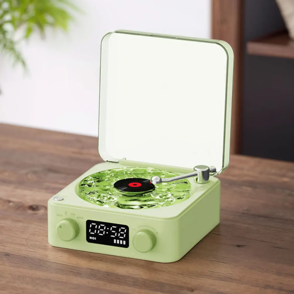 Vintage Sleep Aid Speaker Bluetooth-Compatibele Stereo Draadloze Luidspreker Ondersteuning Tf Kaart Vinyl Platenspeler Voor Buiten Reizen