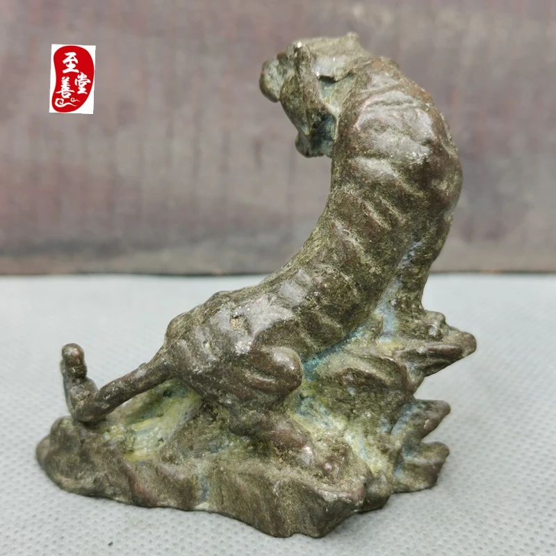 Antique Collection Old Baojiang Pure Copper Solid Uphill Tiger Tea Pet christmas decoration