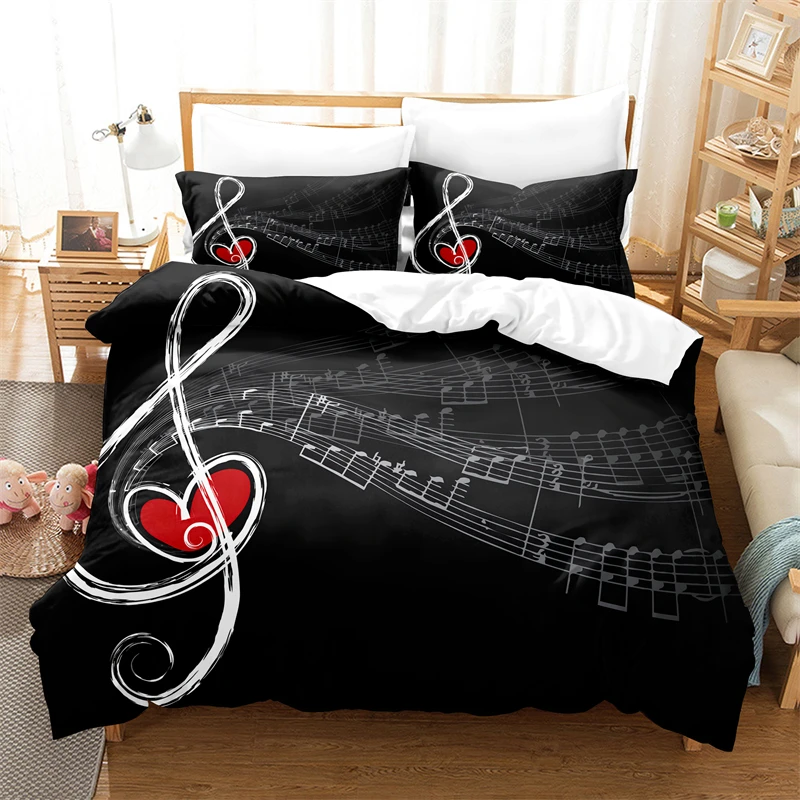 

Musical Notes Bedding Set Duvet Cover Set 3d Bedding Digital Printing Bed Linen Queen Size Bedding Set Fashion Design