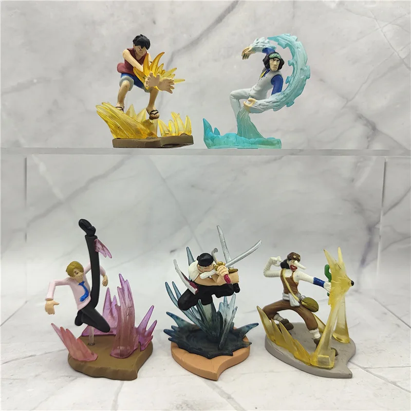 5Pcs/Set Anime One Piece Pvc Action Figure Luffy Sanji Zoro Kuzan Usopp Desktop Collectible Decoration Model Kids Doll Toys Gift