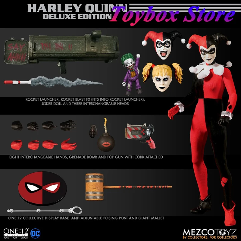 In Stock MEZCO 1/12 Collectible Harley Quinn Bodysuit Deluxe Edition Action Figure Batman DC Series Villain 6