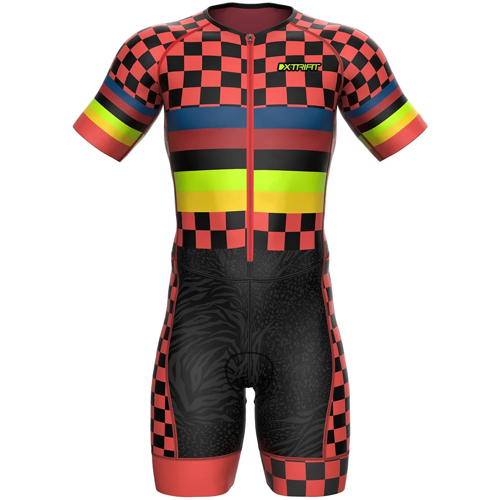 XTRIAT Triathlon One Piece Tights Suit Maillot Ciclismo Hombre Racing Clothing MTB Bike Men Jumpsuit Cycling Jersey Set Skinsuit