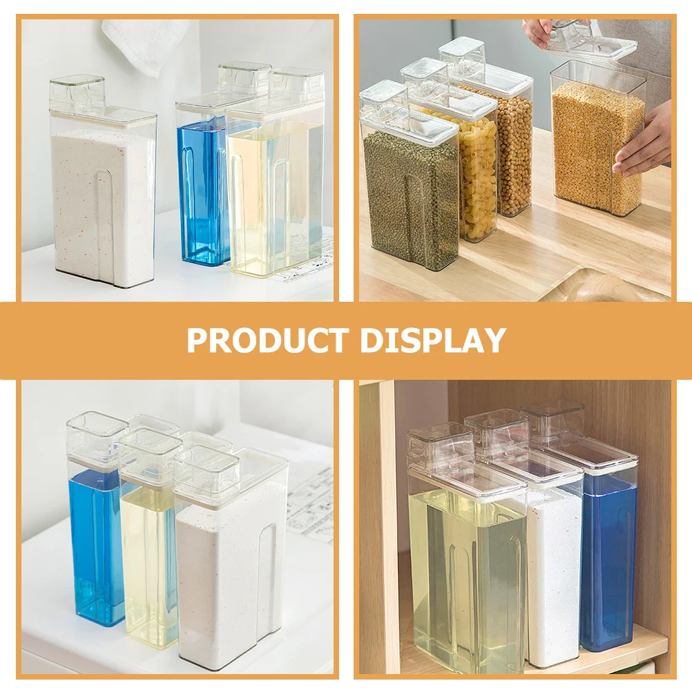 2 قطعة موزع زجاجات الغسيل فارغة غسل مسحوق الحاويات تخزين دلو لغسول إعادة الملء موزع صابون الغسيل #6