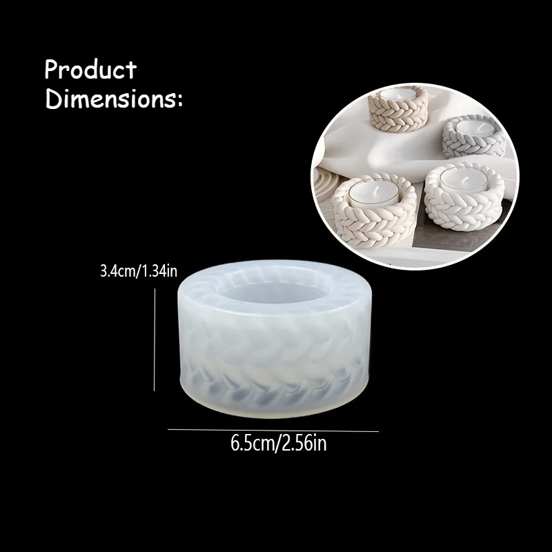 DIY Hanfseil Kerzenhalter Silikonform, Kerzenbasis Gips Dekor Harz Epoxidform, Home Decor Handwerk Aufbewahrungswerkzeuge – Detail 8