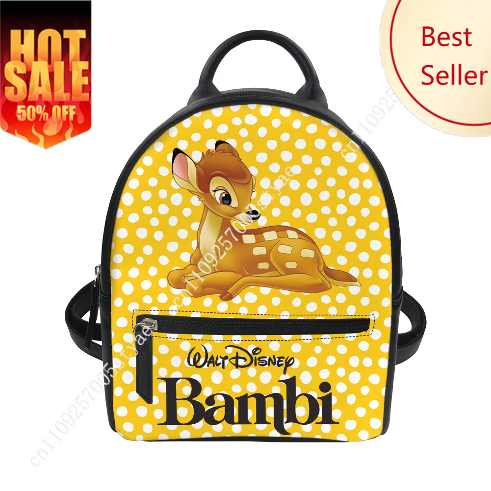 

Bambi Backpack Disney Cartoon Decorate Leather Bags Design Your Photo Logo Text Party Holiday Custom Gifts