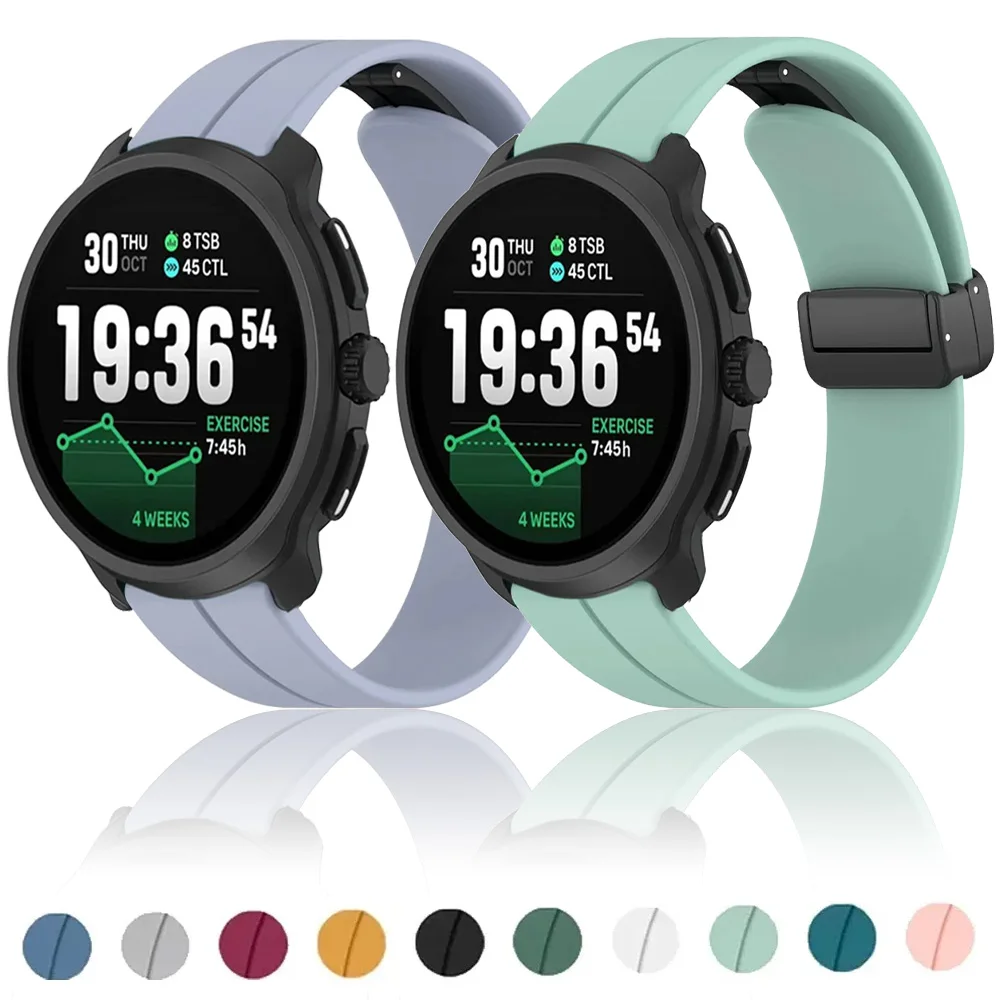 22mm 20mm Sports Silicone Strap For Suunto Vertical 2 1/Race 2 S 1/Run Magnetic Watchband For COROS APEX 4 42mm/2 Pro PACE 3/Pro