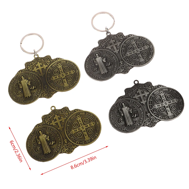 1Pc Saint Benedict Medal Protection Blessing Charm Catholic Saint Benedict Medal Handmade Jewelry Car Hanging Pendant Gifts