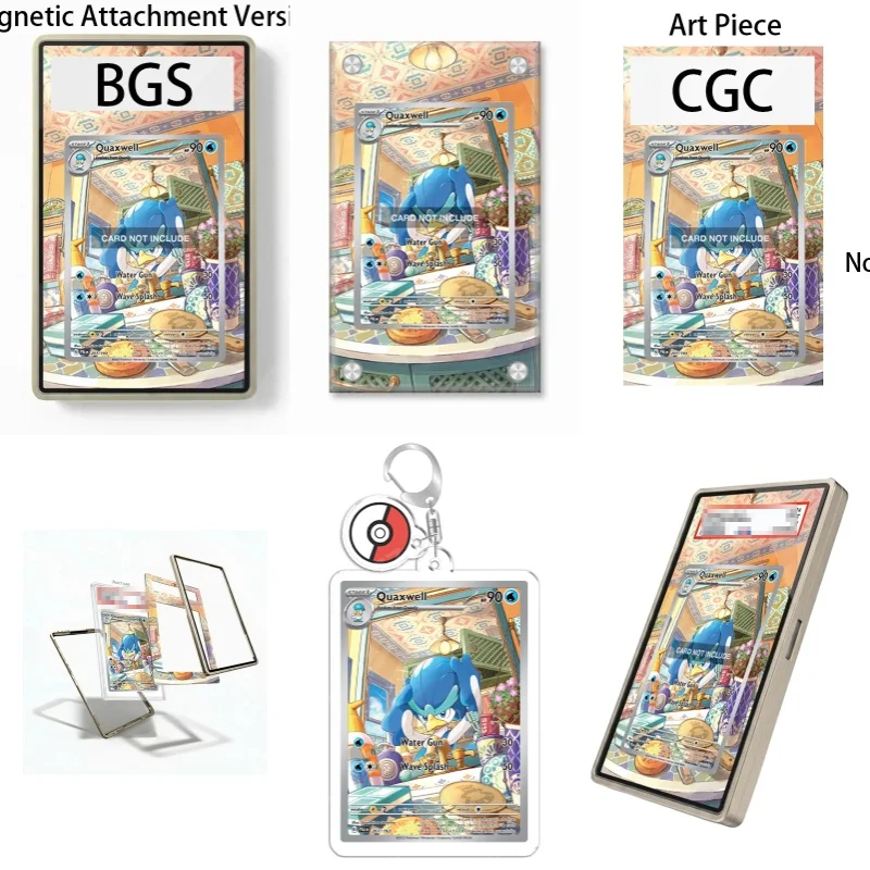 Étui de protection en acrylique recyclable pour porte-clés, avec affichage artistique pour la promotion Pokémon Écarlate et Violet, motif Quaxwell Anime Expand Art, cadeau pour fans