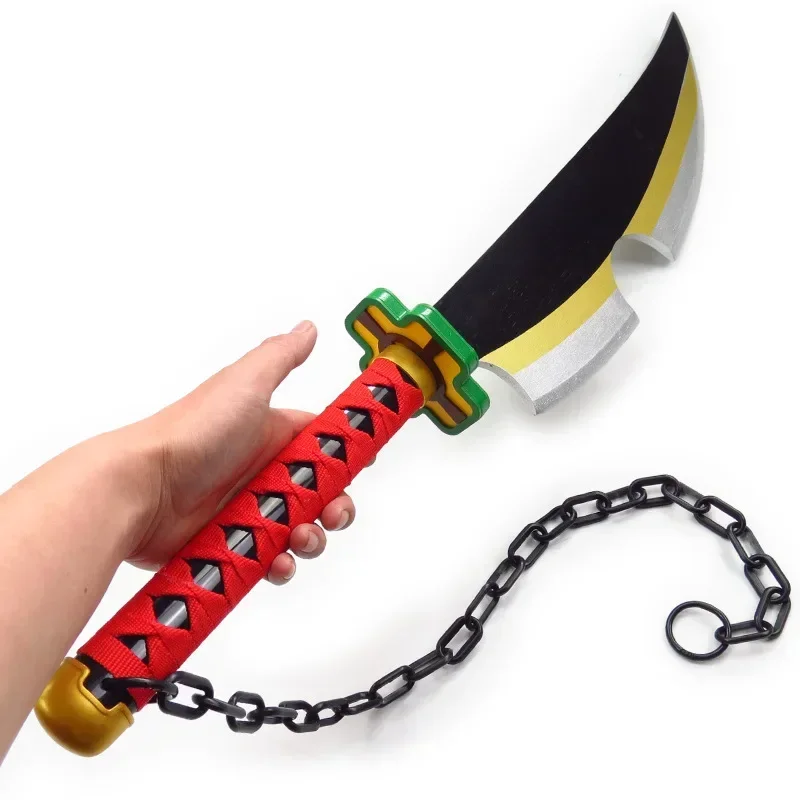 80cm Demon Slayer Uzui Sword Anime Kimetsu No Yaiba Uzui Tengen Cosplay Prop Ninja Knife Japanese Katana Samurai Sabre Toy Gift