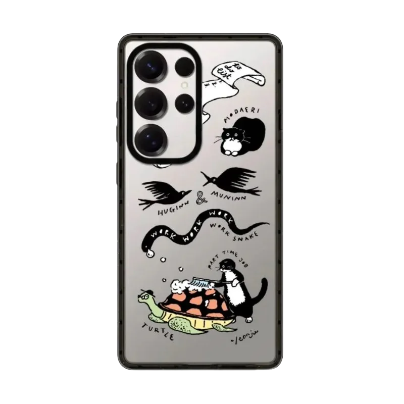

Cartoon Black Cat Tortoise Acrylic Magnetic Case: Compatible with Samsung Galaxy S23 U S24U S25 Ultra S25+ Plus Shell