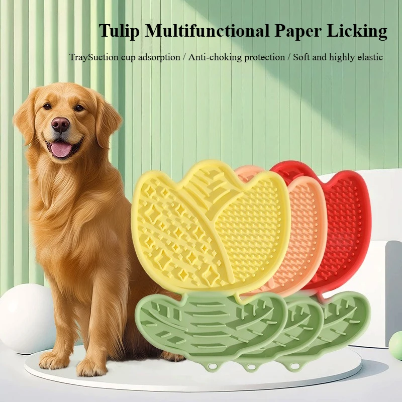 

Multi-Function Lick Mat for Pets,Non-Slip Slow Feeder with Divider, Boredom Relief Anti-Choke Dining Mat for Dogs Cats,Dog Mat