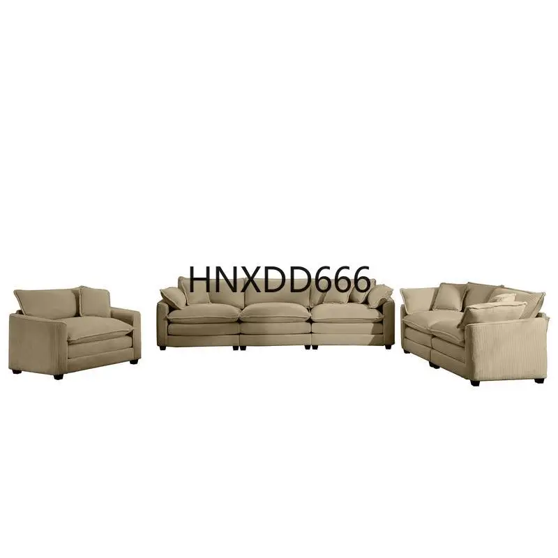 

Oversized 3-Piece Sectional Sofa Set, Comfortable Tan Corduroy Deep Seat Sofa with 1 Single Sectional, 1 Two-Seater,