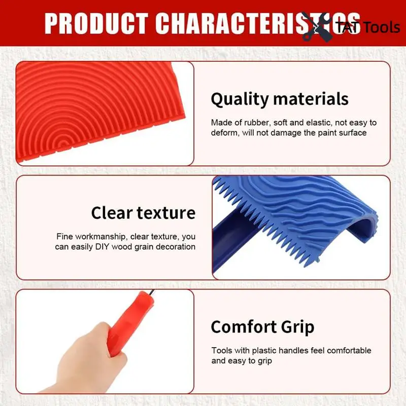 

Набор инструментов для покраски древесины, текстурный валик, зернисточный рокер, кисти для рисования, для стены, пола, комнаты «сделай сам»