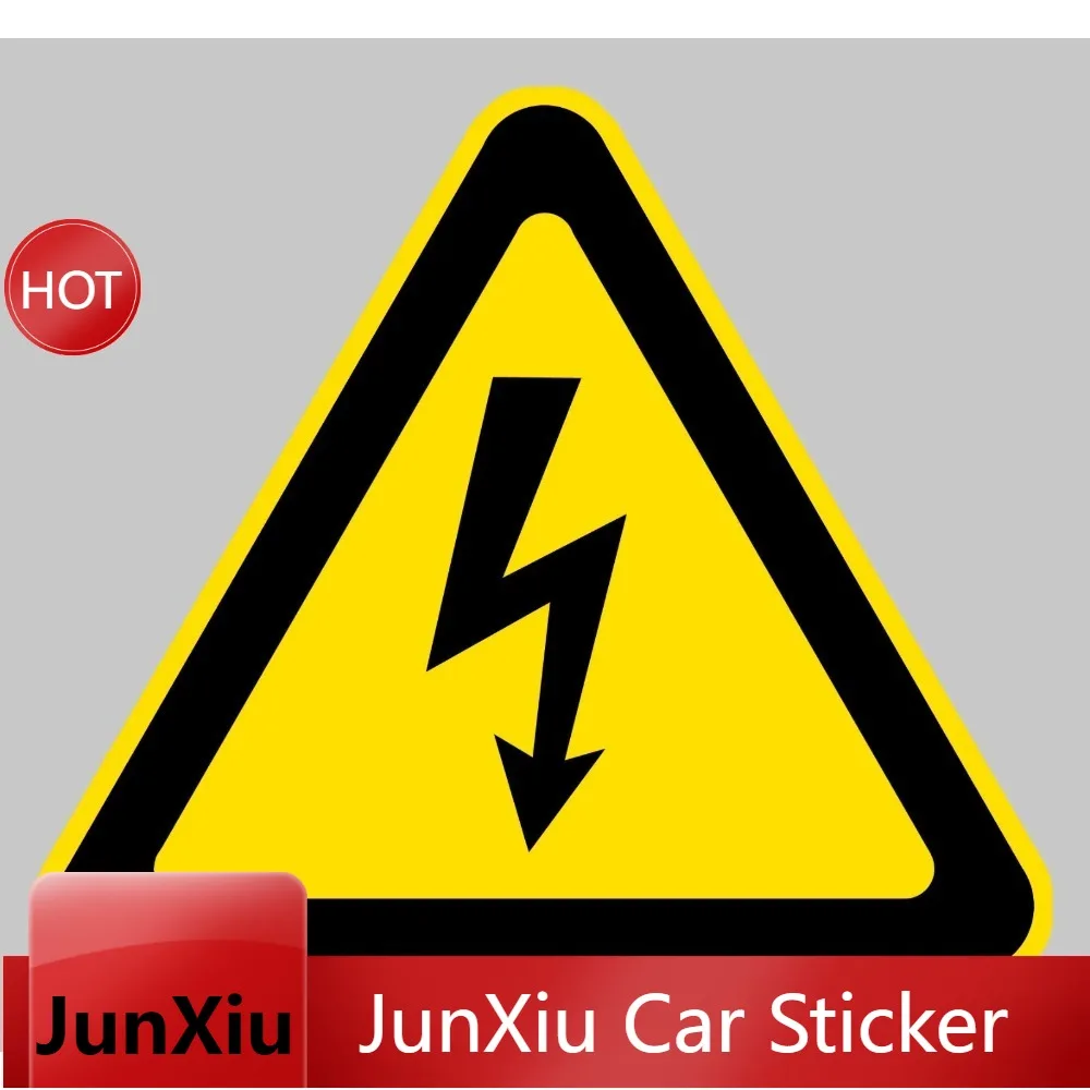Vinyl Decal Danger High Voltage Yellow Black Lightning Sign For Helmet Self Adhesive Helmet Decoration