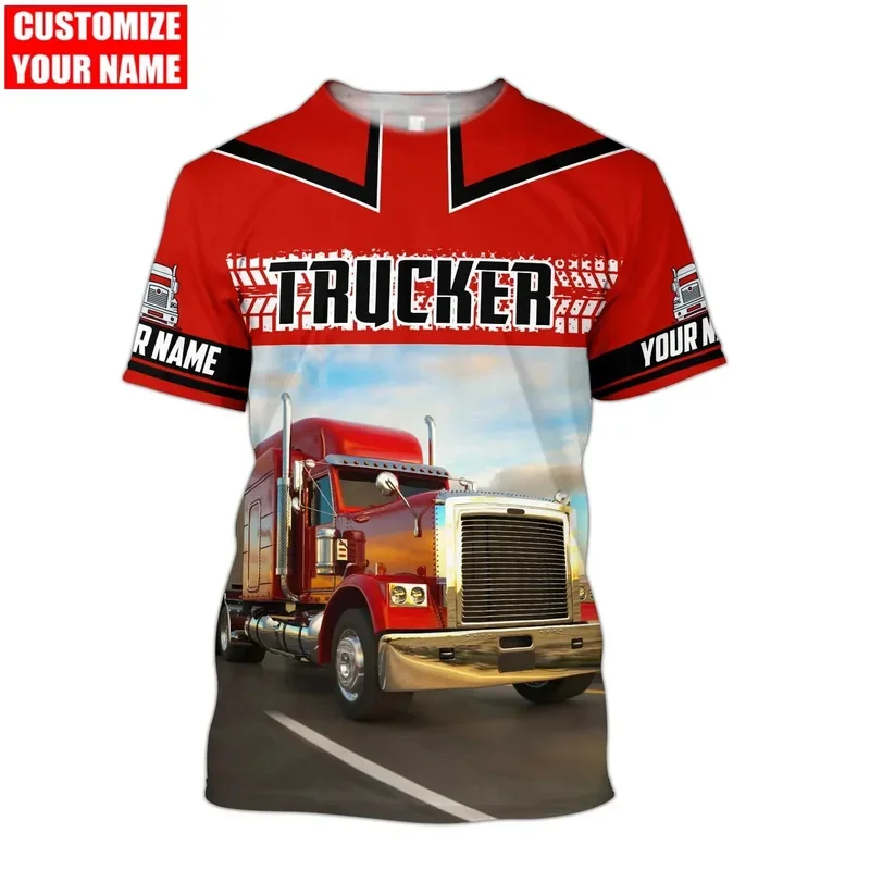 2025 yiyi PLstar Cosmos موضة الصيف للرجال T- سائق شاحنة اسم شخصي ثلاثية الأبعاد مطبوعة تي شيرت Harajuku عادية للجنسين تي شيرت