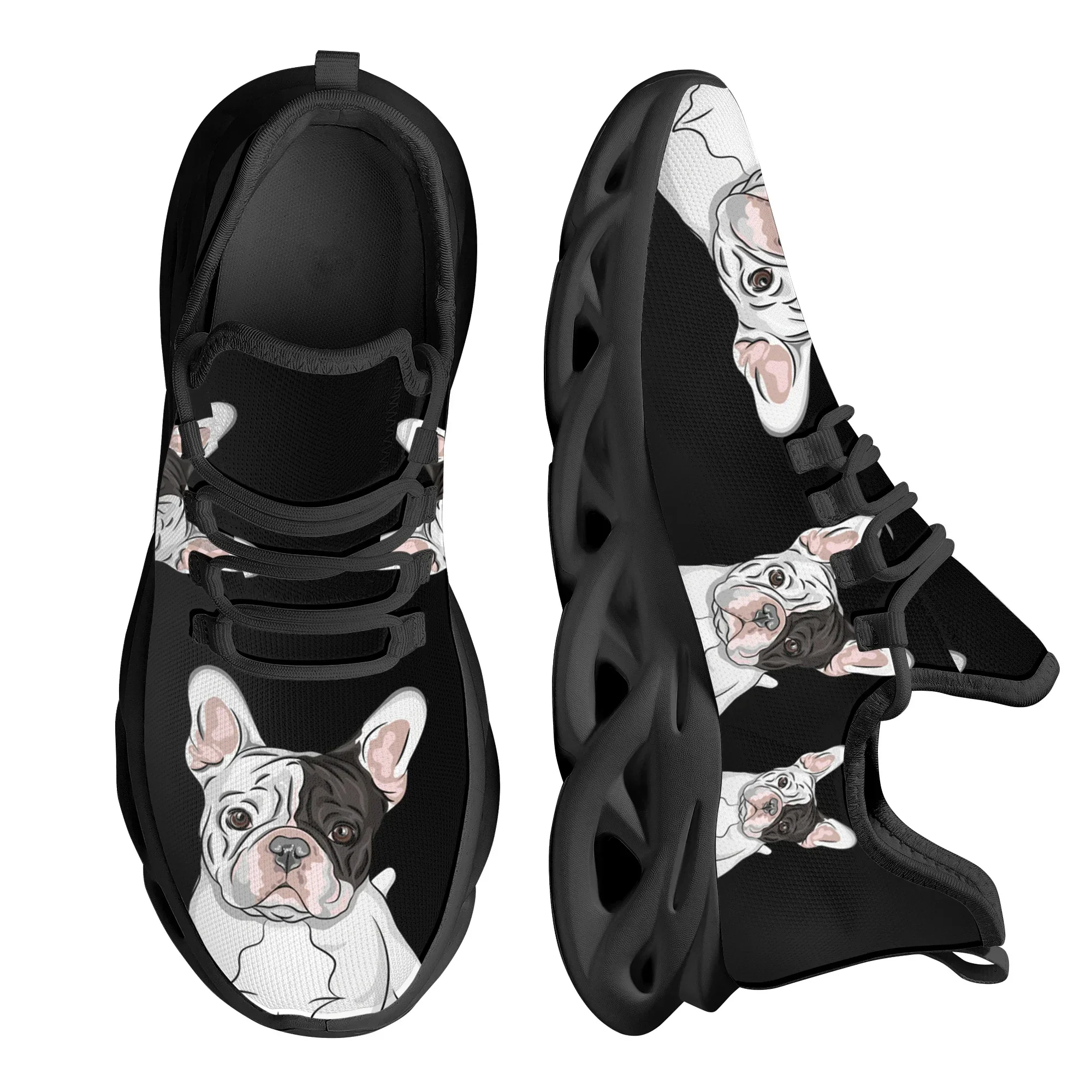 Cute Bulldog Print Lightweight Breathable Sneakers Mesh Breathable Outdoor Sport Sneakers Training Shoes Casual Shoes Dog Lovers