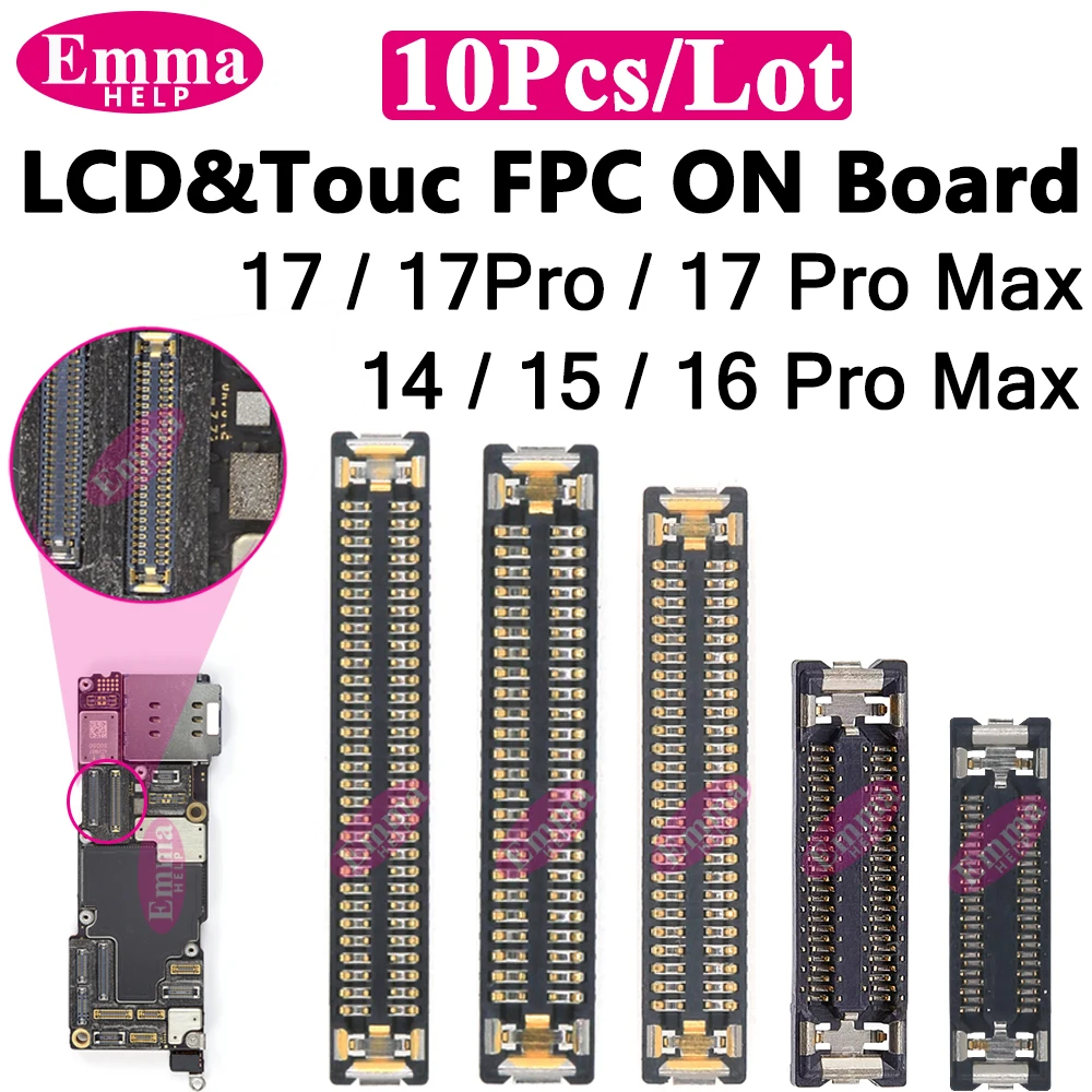 10Pcs LCD Display Touch FPC Connector for iPhone 17 17Pro 16 15 14 Pro Max Motherboard Logic Board Screen Plug Replacement