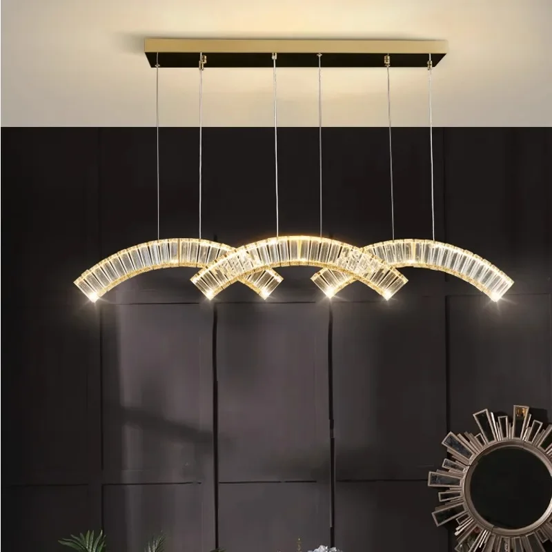 Modern Minimalist Crystal Led Pendant Lights Applicable Restaurant Bedroom Living Teahouse Hanging Lamp Home Decor Light Fixture