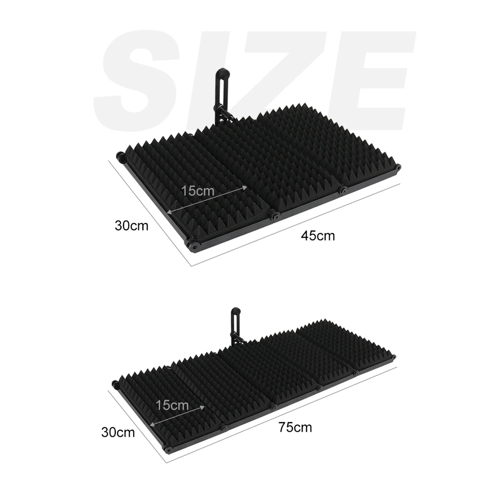 Microphone Isolation Shield 3/5 Panels Adjustable Foldable Studio Recording Mic Filter Vocal Booth for Sponge Soundproof Shield