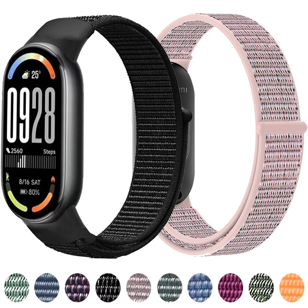 

Nylon Strap for Xiaomi Mi Band 10 9 8 Breathable Bracelet Sport Watchband Correa for Mi Band 8 9 10 Adjustable Belt Accessories