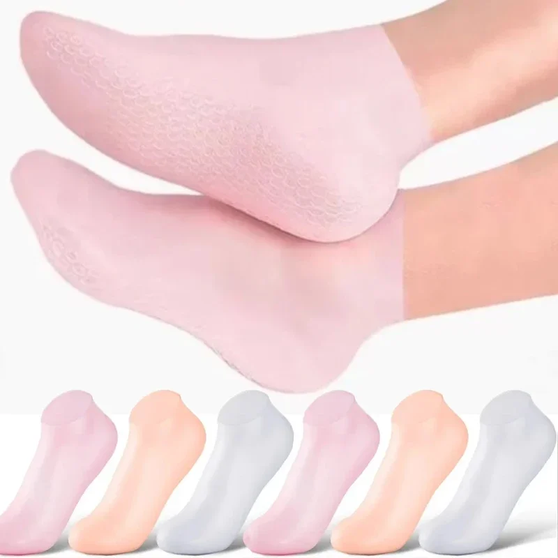 Calcetines hidratantes de masaje de silicona para pies agrietados, Spa, pedicura, calcetines de Gel hidratante para masaje, herramienta para cubrir los pies en la playa