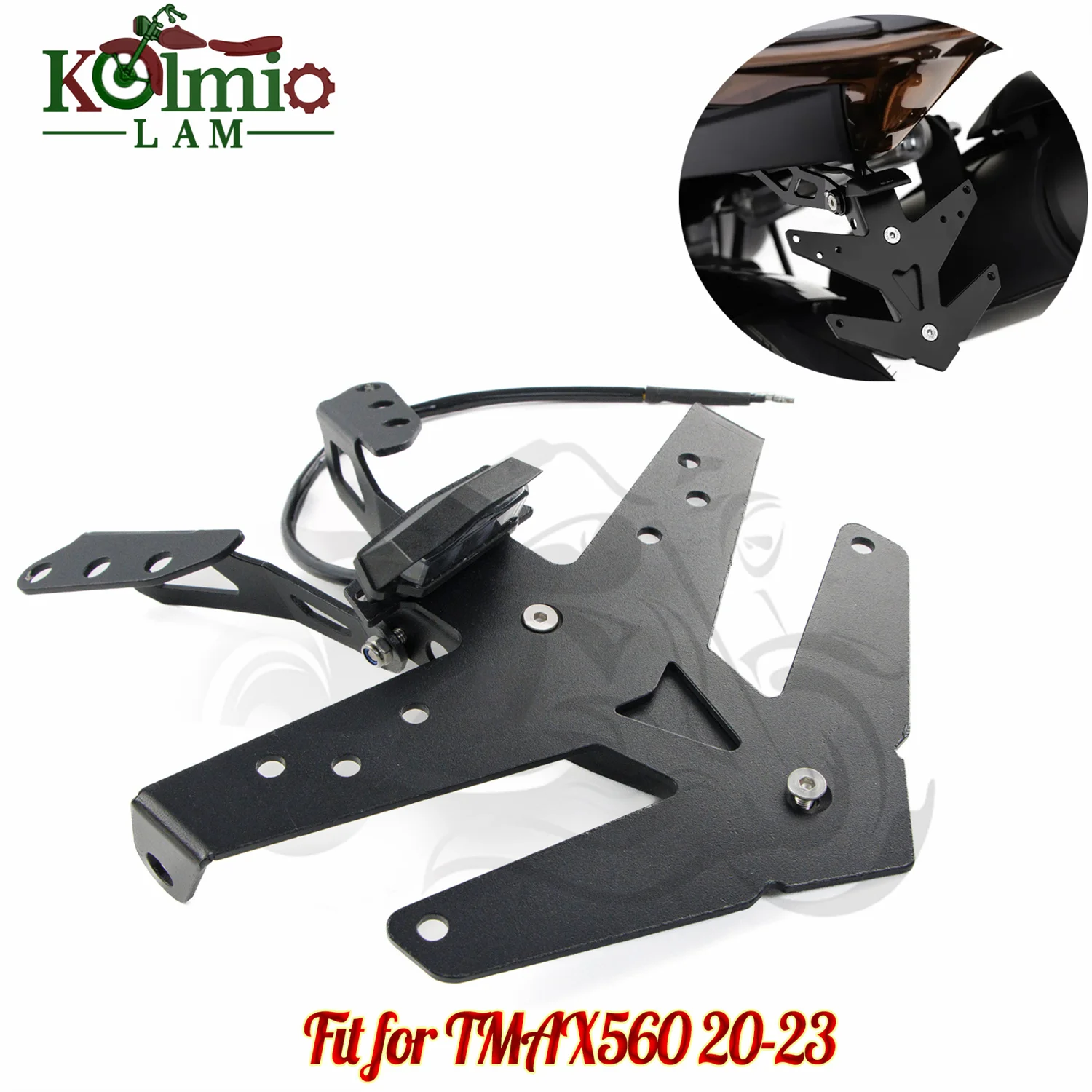 

Fit for YAMAHA 2022 - 2023 TMAX560 Motorcycle Rear License Plate Light Hugger Mudguard Bracket T-MAX 560 TMAX 560 Tech Max