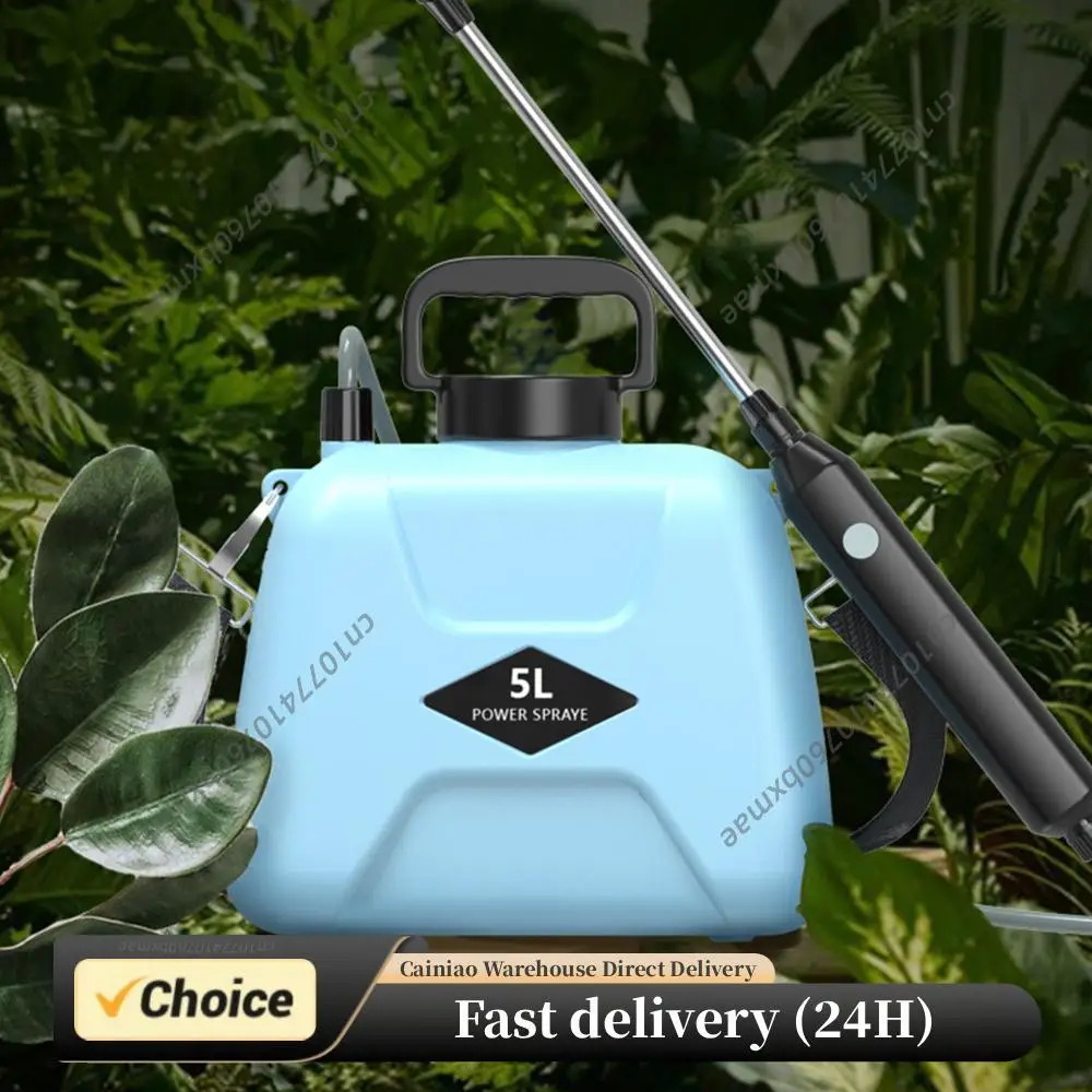 

5L Garden Sprayer with 3 Mist Nozzles Rechargeable Retractable Wand Water Sprayer with Shoulder Strap for Yard Lawn and Garden