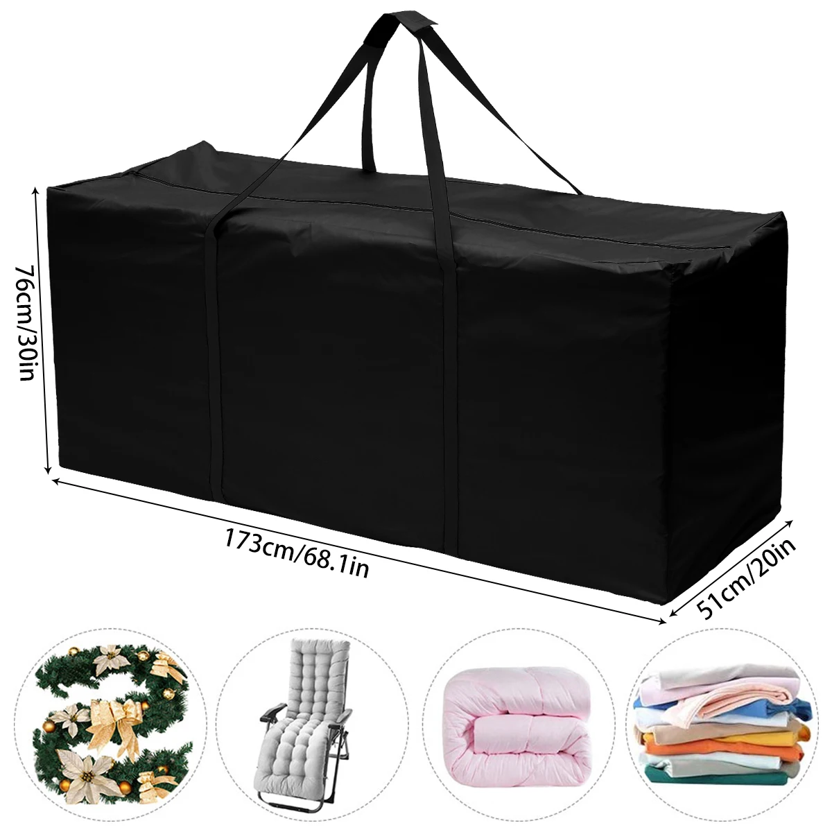 1/2Pcs Oxford Cloth Storage Bag Multifunctional Outdoor Waterproof Garden Furniture Cushion Storage Bag Heavy Duty Storage Bags