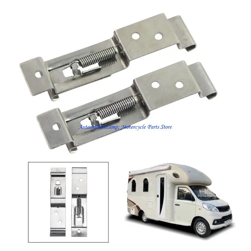 H7BD Rectangular License Plate Spring Loaded Stainless Bracket Truck Frame Holder Clamps Cover Trailer Number Plate Clips 2x