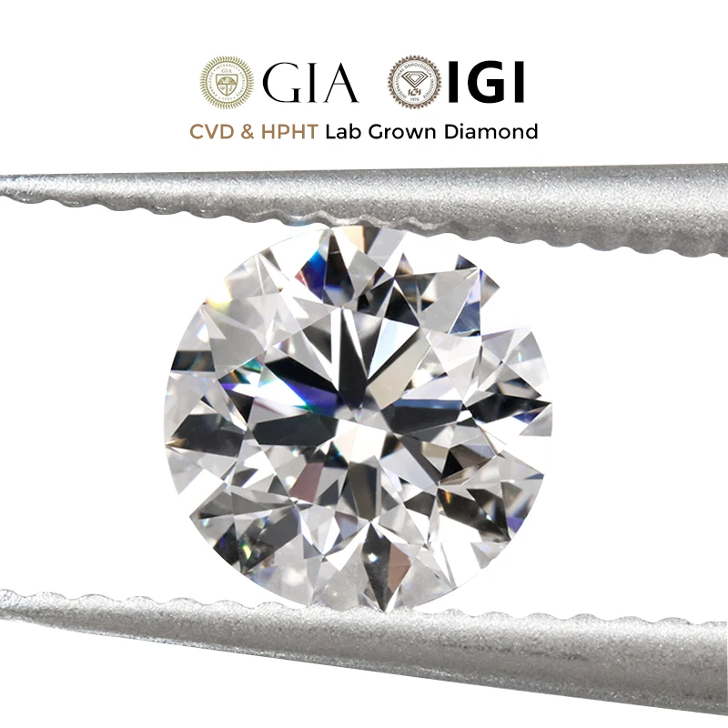 

Lab Grown Diamond Round D E F VVS Loose Diamond IGI GIA certificate 1ct 2ct 3ct CVD HPHT Lab Diamond