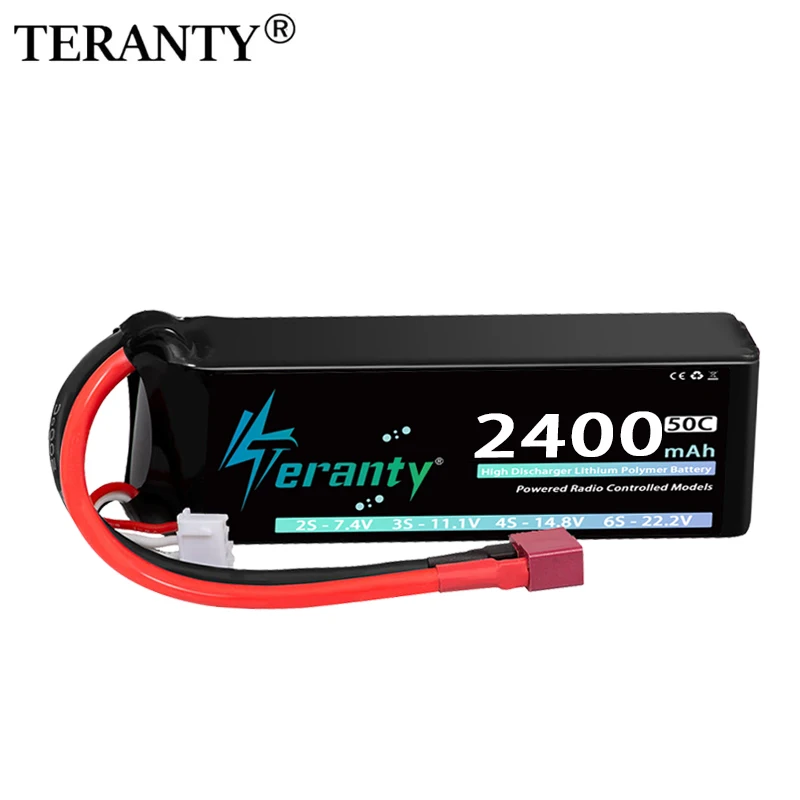 

Teranty 3S 2400 мАч 11,1 В 50C/100C Lipo Батарея с разъемом T XT60 для FPV Дрон Самолет RC Автомобиль Грузовик Графеновая лодка RC Батарея