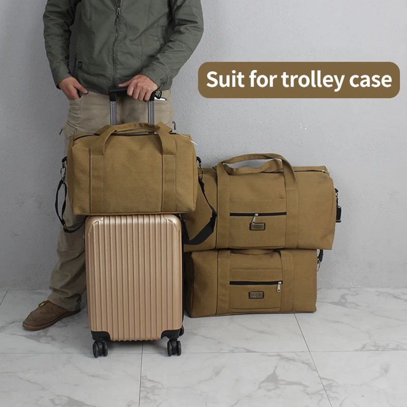 Unisex Soft Canvas Handbag Travel Bag Large Capacity Duffle Bag Suit For Trolley Case Storage Cloth Tool Luggage Tote Bag bolsos