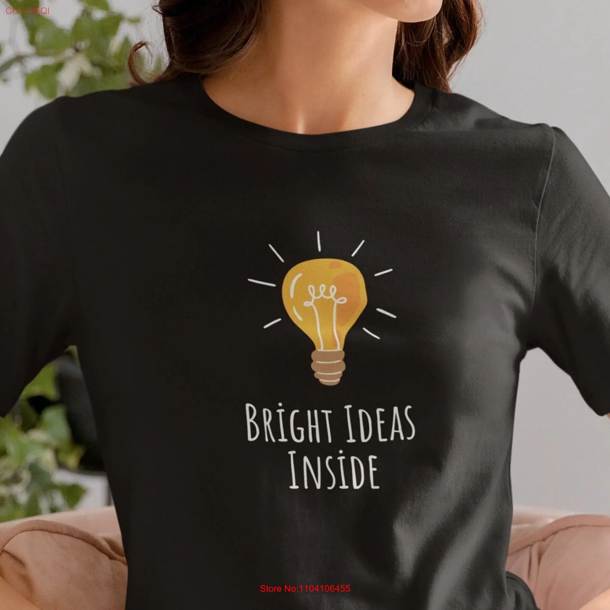 Lightbulb T shirt Bright Ideas inside Bulb Light Color Idea long or short sleeves