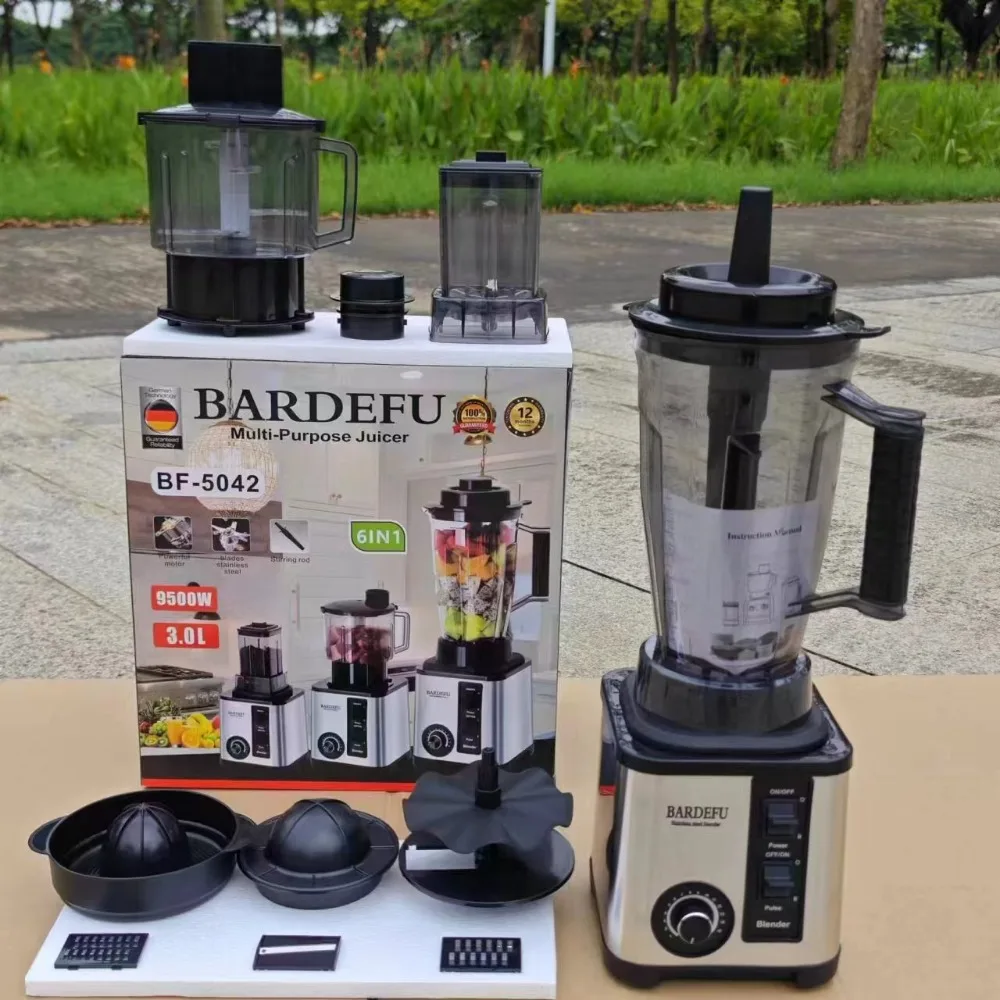 220V- 3L 6 in 1 Blender Stainless Steel Large Capacity Cut Vegetables and Shreds Icebreaker Salad Grinder Meat Grinder Juicer