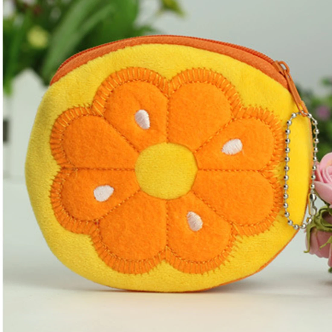 1 PC Faux Fruit Bag Plush Coin Purse Watermelon Strawberry Orange Coin Bag Cell Phone Key Card Holder Kids Wallet 2024