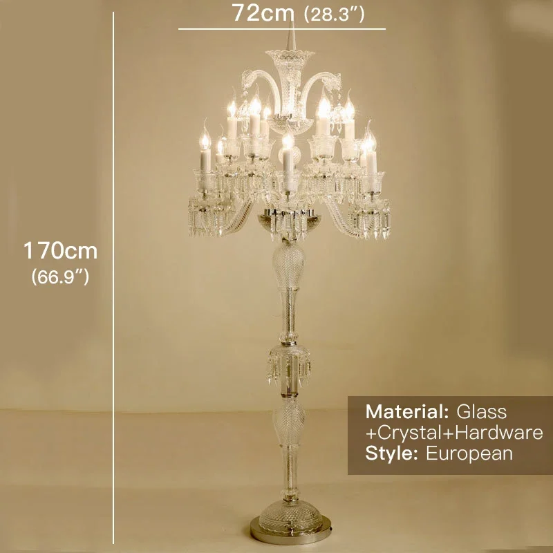 SOFEINA-Lámpara de pie de cristal de estilo europeo, lujosa lámpara de decoración de vela para Hotel, salón de baile, boda, sala de estar, dormitorio, Villa