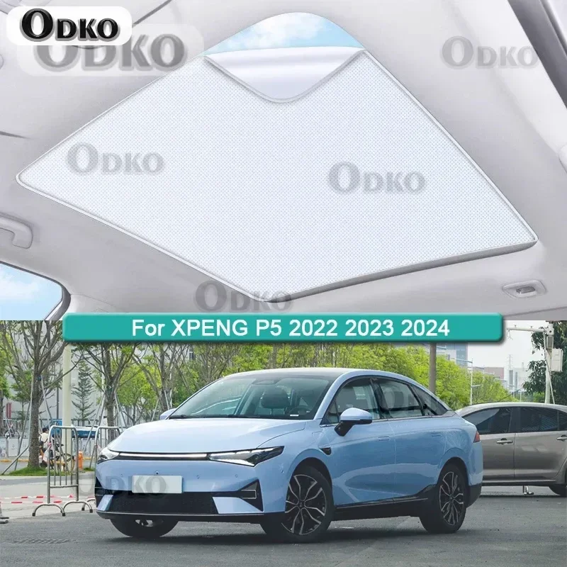 

Car Roof Sunshade For XPENG P5 2022 2023 2024 Electrostatic Adsorption Sunroof Sunshade Skylight Blind Shading Sticker Accessory