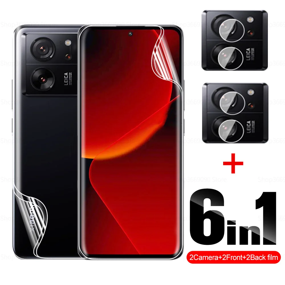 فيلم هيدروجيل الأمامي والخلفي ل شاومي ، عدسة الكاميرا حامي الشاشة ، شاومي 13T برو ، Mi13T ، Xiaomi13T برو Mi13TPro غطاء ، 6in 1