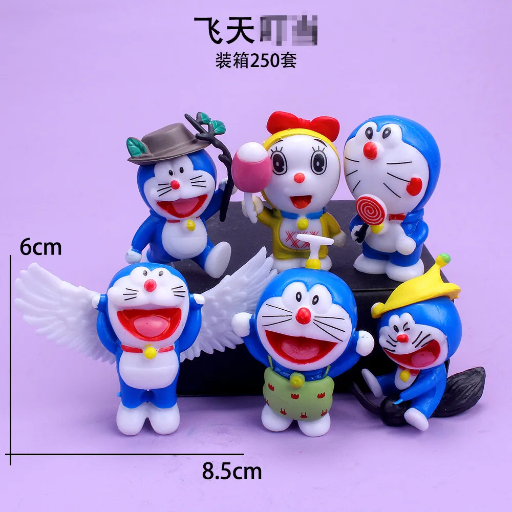 6pcs Cartoon Anime Doraemon PVC Action Figure Model Toys For Kids Birthday Gifts Kawaii Toys Decoration Small Xmas Present