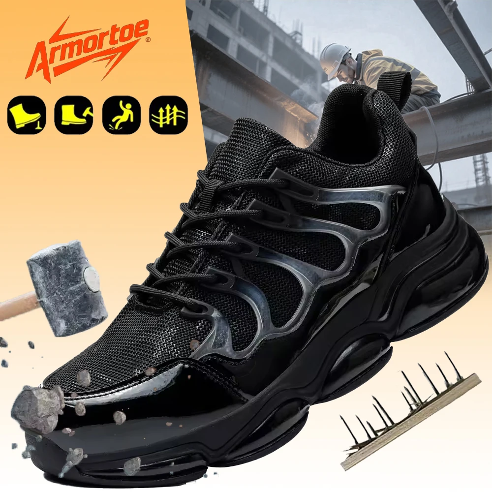 

ArmorToe Steel Head Four Seasons Anti-smash Anti-stabbing Safety Shoes Comfortable Breathable Work Shoes Non-slip #Armor2683