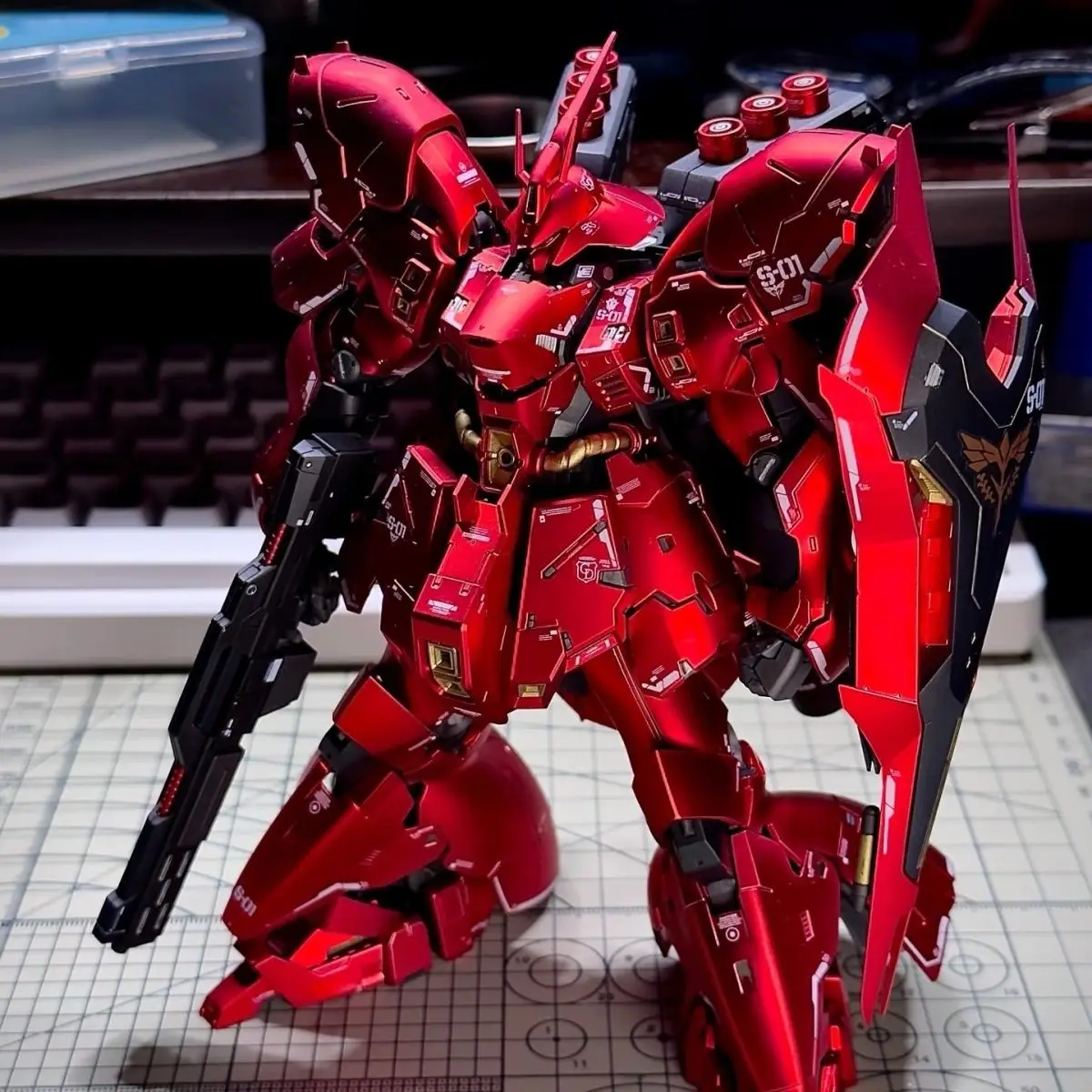 STAR Model RG 1/144 MSN-04 Sazabi Metallic Clear Coating Assembly Model Kits Anime Action Figure  Plastic Robot toys