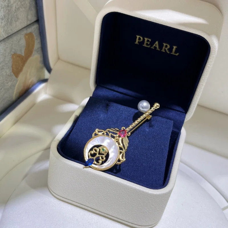 

SGARIT новые китайские броши в стиле ретро для женщин серебристо-синие морская вода Akoya жемчужное пальто корсажные аксессуары украшения