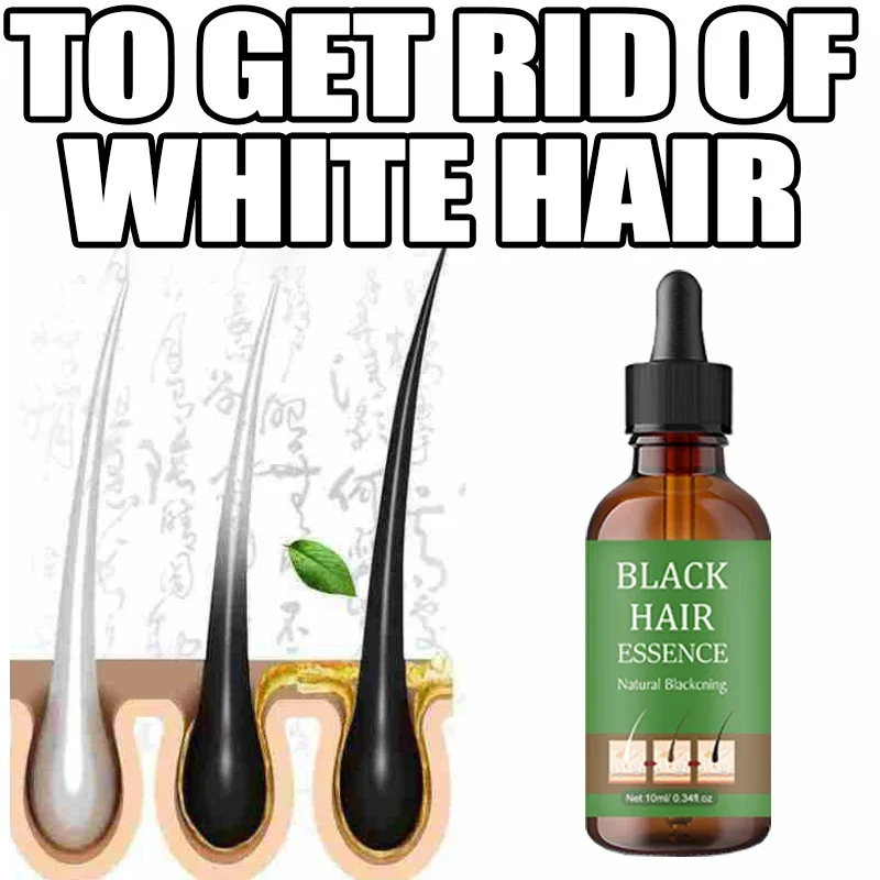 Gray White Hair Treatment Serum Liquid White To Black Natural Color Repair turns white into black, and prevents gray Men Women