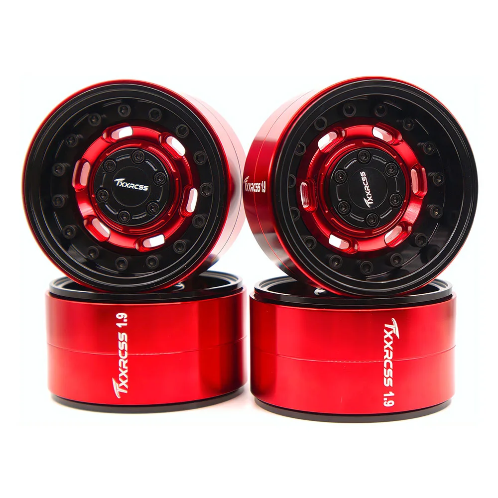 

TxxRcss RC 1.9 Beadlock Wheels Adjustable 2 Offsets Rims Hub Aluminum Upgrades for 1/10 RC Crawler Axial SCX10 RR10 Wraith TRX4