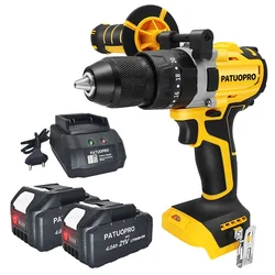 Furadeira elétrica sem fio, Power Impact Drill, Chave De Fenda De Gelo, 4.0Ah Bateria, 20V, sem escova, 13mm, apto para madeira, metal, concreto