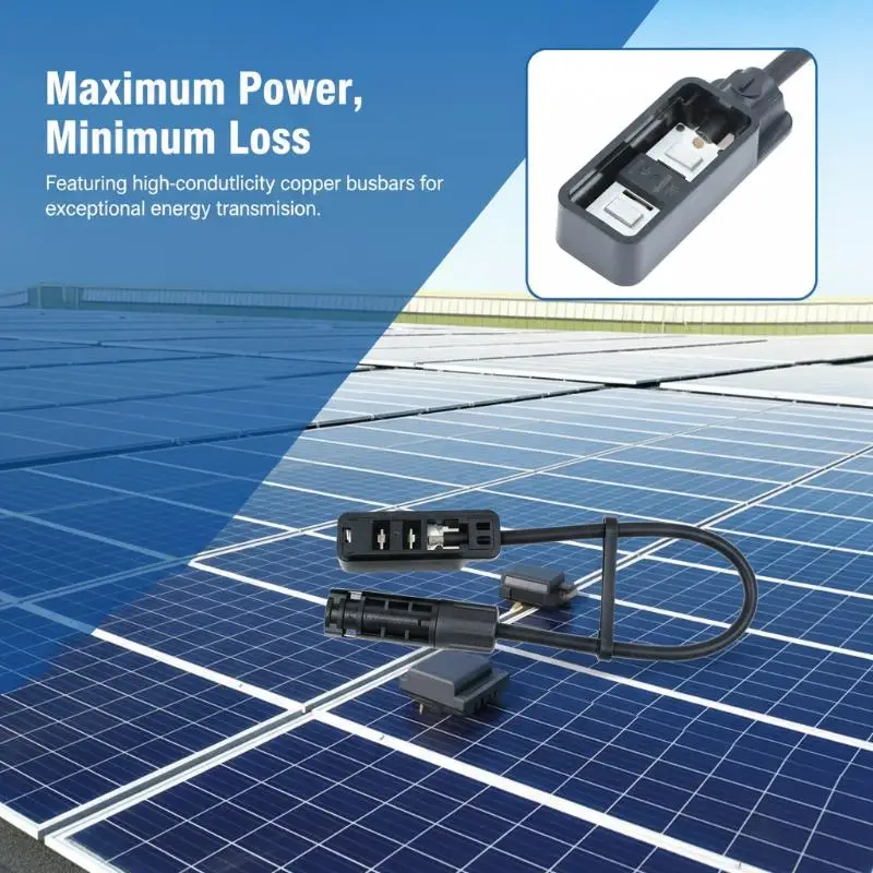 Solar Panel Junction Box 1500V 30A Waterproof PV Connector Adaptor for Off Grid Home Solar Power System Installation