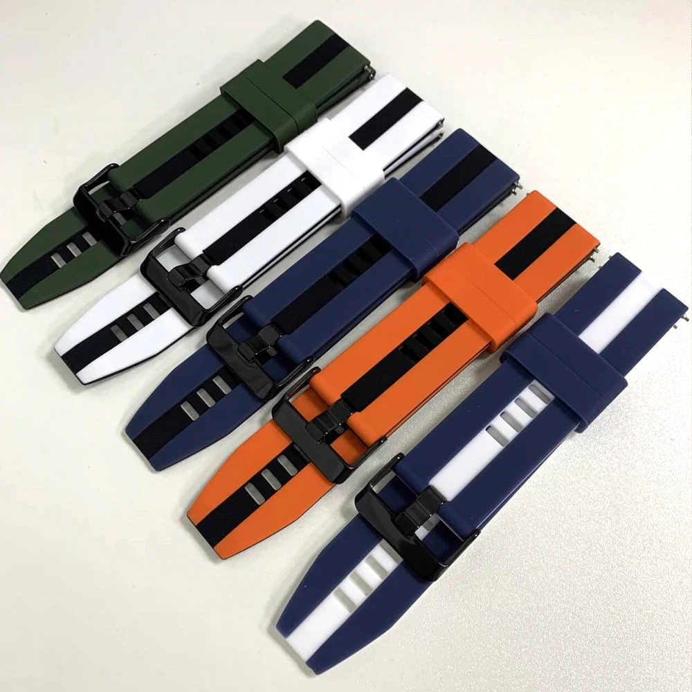 Bracelet de sport en Silicone, 20mm 22mm, pour TicWatch Pro 3 GPS/E2 S2 E3 GTH 2 GTW GTX, pour Polar Vantage M3 M2, remplacement du Bracelet de montre