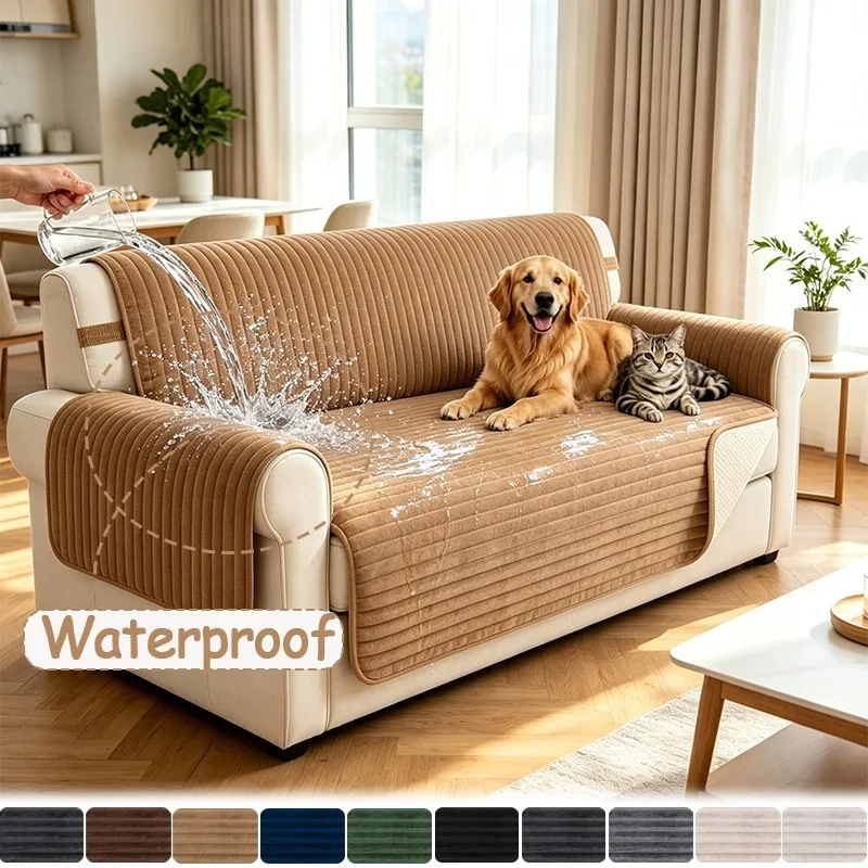 Waterproof Jacquard Flannel Elastic Sofa Cover, ,Living Room Sofa Cushion Cover,Outdoor Terrace Courtyard Chair Cover Sofa Cover