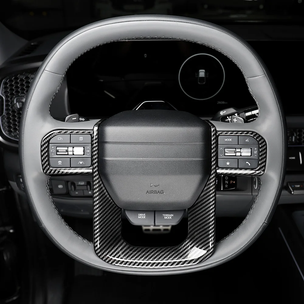 

Car Interior Trim Steering Wheel Trim Button Cover Plate Carbon Fiber Wood Grain ABS Material For KIA TASMAN 2025-2026 LHD/RHD